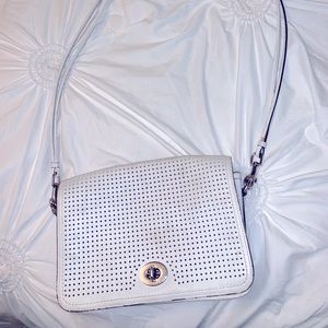 coach cross body white bag.